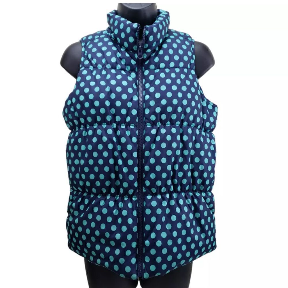 Old Navy Girls Kids Puffer Green & Blue Vest(Size L 10/12)